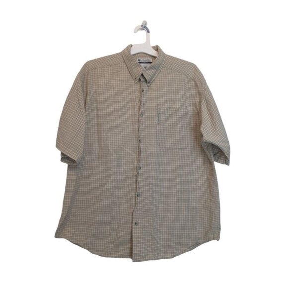 Columbia Men's Tan Plaid Short Sleeve Shirt Size XL - Picture 1 of 4